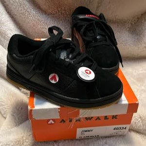 NEW Airwalk 2.5 Jimmy Black Leather & Suede Skater Shoes VTG NWT